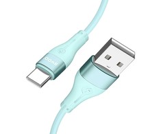 BWOO USB – USB-C laidas 1m 3A minimalistinis silikoninis žalias X280C