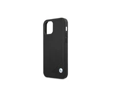 BMW BMHCP12MRCDPK Apple iPhone 12 / 12 Pro 6,1″ juodos spalvos kietas dėklas Leather Deboss