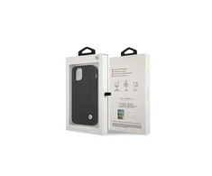 Apple iPhone 12 Pro Max BMW dėklas odinis Deboss (BMHCP12LRCDPK) juodos spalvos