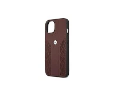 BMW BMHCP13LRSPPR Apple iPhone 13 Pro / 13 6,1″ red kietas dėklas Leather Curve Perforate