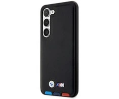 Samsung Galaxy S23 Ultra BMW odinis dėklas Stamp Tricolor (BMHCS23L22PTDK) juodos spalvos