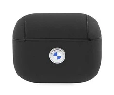 Apple AirPods Pro 2 BMW Cover Geniune Leather Sidabrinis Logo (BMAP2SSLBK) ausinių dėklas juodos spalvos