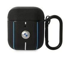 BMW Leather Color Lines Dėklas AirPods 1 / 2 - Juodas