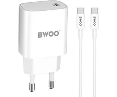 BWOO 20 W sieninis įkroviklis CDA159 su kabeliu USB-C į USB-C