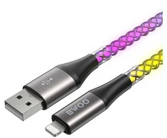 BWOO 27W kabelis X279C-L USB-C į žaibo jungtį su RGB spalvotu apšvietimu