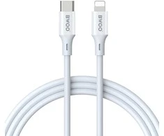 BWOO Cable USB-C - Lightning 2m 27W ABS + TPE baltas