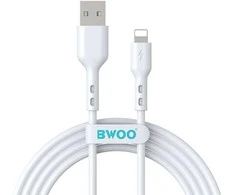 BWOO Cable USB - Lightning 2m 3A baltas