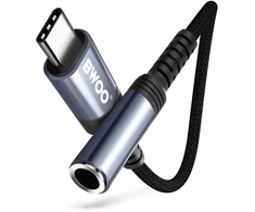 Oem BWOO garso adapterio kabelis BZ47 aux 3,5 mm į USB-C juodas