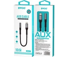 Oem BWOO garso adapterio kabelis BZ47 aux 3,5 mm į USB-C juodas