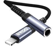 Oem BWOO garso adapterio kabelis BZ48 aux 3,5 mm į žaibolaidį juodas