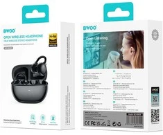 BWOO ausinės Bluetooth BW39 TWS bėgiojimui juoda
