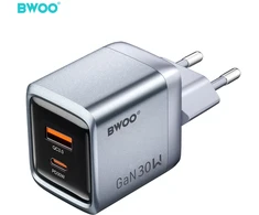 Canyon BWOO BO-CDA237 wall charger 1xUSB-A + 1xUSB-C 3A PD 30W + QC 18W pilkas with PPS