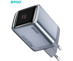 BWOO BO-CDA238 wall charger 1xUSB-C 3A PD 45W pilkas with PPS