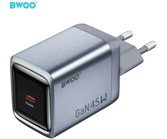 BWOO BO-CDA238 wall charger 1xUSB-C 3A PD 45W pilkas with PPS