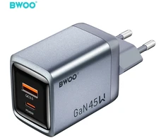 Mathorn BWOO BO-CDA240 wall charger 1xUSB-A + 1xUSB-C 3A PD 45W + QC 18W pilkas with PPS