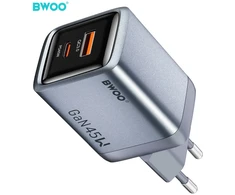 Mathorn BWOO BO-CDA240 wall charger 1xUSB-A + 1xUSB-C 3A PD 45W + QC 18W pilkas with PPS