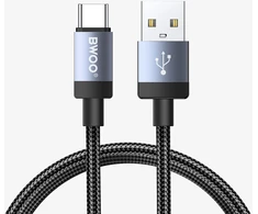Usams BWOO BO-X401C braided cable USB-A - USB-C 1m Fast Charging 3A juodas