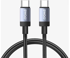 Mentor BWOO BO-X401CC braided cable USB-C - USB-C 1m PD 65W juodas