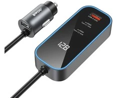 BWOO kroviklis automobiliui PD RGB CC107 1x USB-C 1x USB 30W juodas
