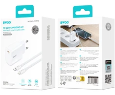 BWOO 20 W sieninis įkroviklis CDA159 su kabeliu iš USB-C į Lightning