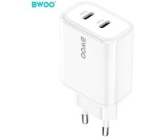 BWOO CDA206 PD 35W sieninis įkroviklis su 1 USB-C prievadu, baltas