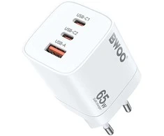 BWOO Greitas 65 W GaN kelioninis įkroviklis CDA147 2 x USB-C, 1 x USB-A