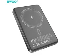 BWOO P82 BO 10000mah 15w power bank wireless charging dark pilkas