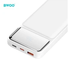 BWOO Ultra thin 22,5W 10000 mAh power bank, baltas