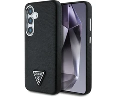 Cg Mobile Sas Dėklas Guess Grained Triangle Logo MagSafe do Samsung Galaxy S25 juoda