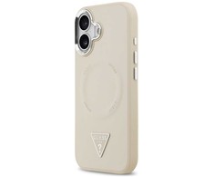 Guess Triangle Logo MagSafe dėklas skirtas Apple iPhone 17 rusvai gelsvas