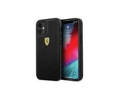 Apple iPhone 12 / 12 Pro Ferrari dėklas On Track Perforated (FESPEHCP12MBK) juodos spalvos