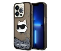 Karl Lagerfeld dėklas, skirtas iPhone 14 Pro 6,1 KLHCP14LLNCHCK juodas kietas dėklas, skirtas Liquid Glitter NFT Choupette Head