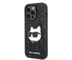 Karl Lagerfeld dėklas, skirtas iPhone 14 Pro 6,1 KLHCP14LG2CPK juodas kietas dėklas Fixed Glitter Choupette NFT