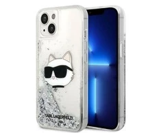 Apple iPhone 14 Pro Karl Lagerfeld dėklas Glitter Choupette Head (KLHCP14LLNCHCS) sidabrinės spalvos