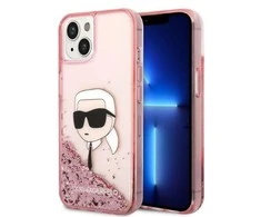 Apple iPhone 14 Pro Karl Lagerfeld dėklas Glitter Choupette Head (KLHCP14LLNCHCP) rožinės spalvos
