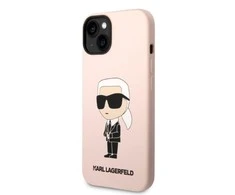 Apple iPhone 14 Plus Karl Lagerfeld dėklas silikoninis Ikonik (KLHMP14MSNIKBCP) rožinės spalvos