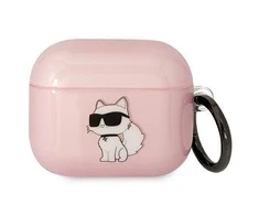 Apple AirPods 3 Karl Lagerfeld Ikonik Choupette (KLA3HNCHTCP) ausinių dėklas rožinės spalvos