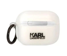 Dėklas Karl Lagerfeld Karlo Lagerfeldo etapai, skirti Airpods Pro KLAPHNCHTCT baltai Ikonik Choupette