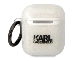 Apple AirPods Karl Lagerfeld Gliter Karl&amp;Choupette (KLA2HNKCTGT) ausinių dėklas skaidrus