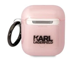 Apple AirPods Karl Lagerfeld Ikonik Choupette (KLA2HNCHTCP) ausinių dėklas rožinės spalvos