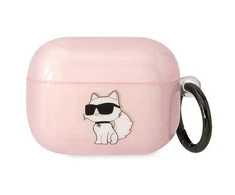 Apple AirPods Pro Karl Lagerfeld Ikonik Choupette (KLAPHNCHTCP) ausinių dėklas rožinės spalvos