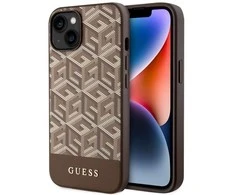 Apple iPhone 14 Plus Guess dėklas GCube Stripes MagSafe (GUHMP14MHGCFSEW) rudos spalvos