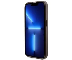 Apple iPhone 14 Pro Guess dėklas 4G Printed Stripe MagSafe (GUHMP14LP4RPSW) rudos spalvos