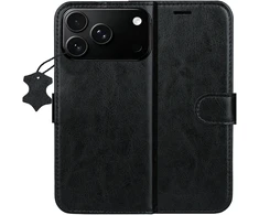 TFO Išmanusis „Luxe“ odinis dėklas, skirtas iPhone 17 Pro 6,3" / 18 Pro 6,3", juodas