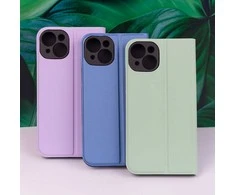Telforceone Apsauginis minkštas dėklas knygutė iPhone 16 Plus 6,7, šviesiai violetinės spalvos