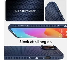 Dėklas Spigen Liquid Air, navy mėlynas – Apple iPhone 15