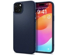 Dėklas Spigen Liquid Air, navy mėlynas – Apple iPhone 15