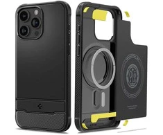 Apple iPhone 15 Pro Max Spigen Rugged Armor MagSafe Matte telefono dėklas juodos spalvos