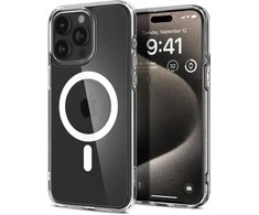 Spigen Ultra Hybrid (MagFit) dėklas skirtas Apple iPhone 15 Pro Max, spalva - Balta