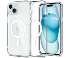 Spigen Ultra Hybrid (MagFit) dėklas skirtas Apple iPhone 15 Plus, Balta spalva